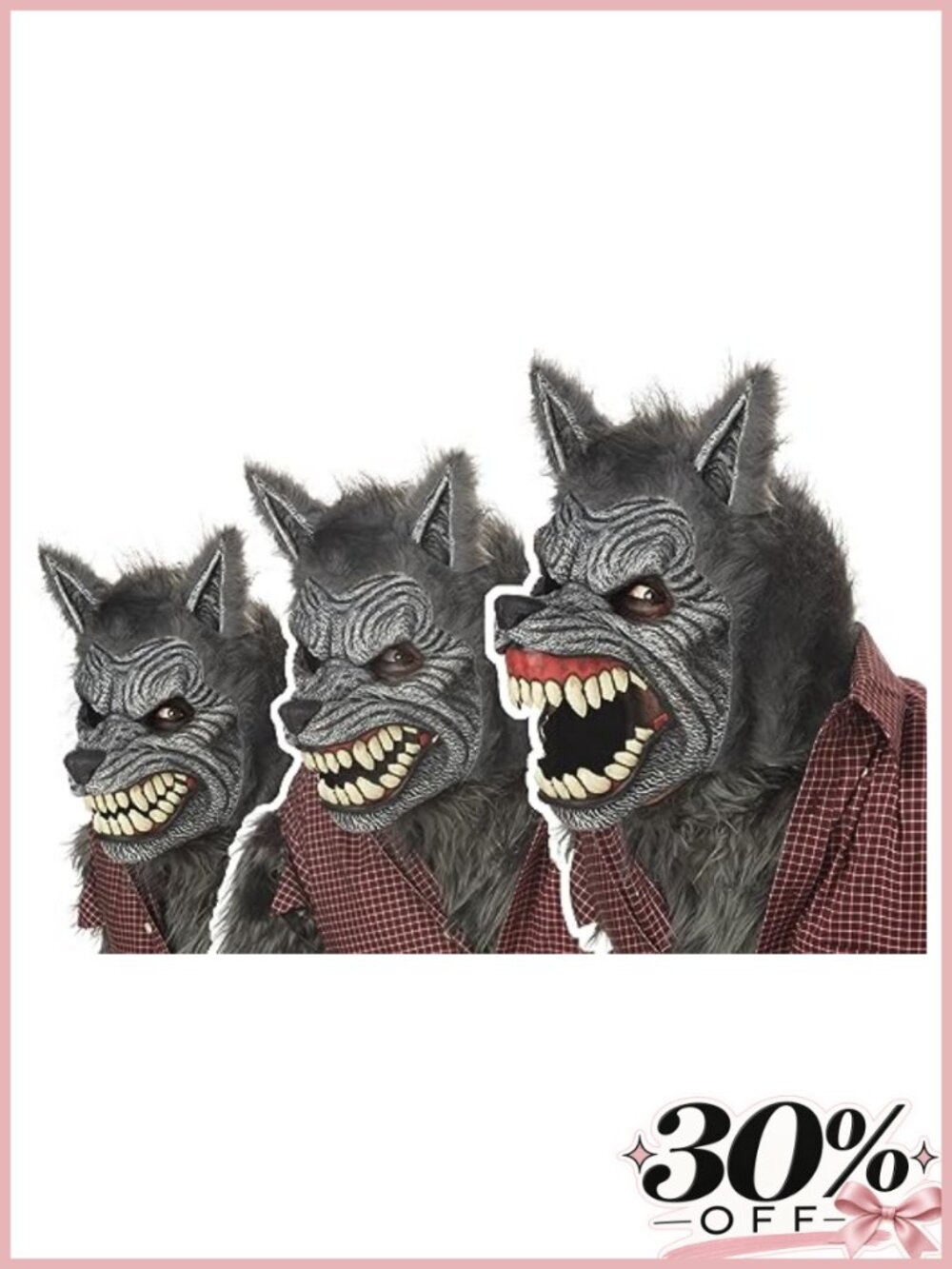 Werewolf Motion Mask with Faux Fur Hood Adult Costume Ani-Motion